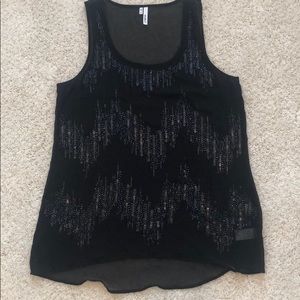 Sheer sequined tank top